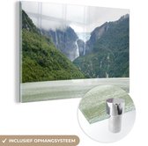 MuchoWow® Glasschilderij 120x80 cm - Schilderij acrylglas - Landschap in het Nationaal park Queulat in Chili - Foto op glas - Schilderijen