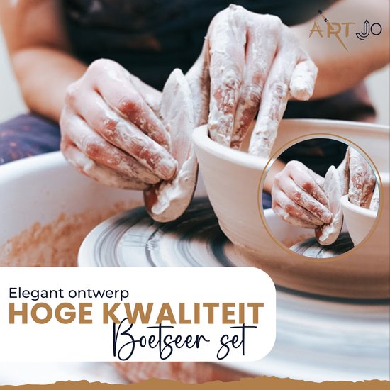 Modelleergereedschap, 7 stuks, van polymeer en roestvrij staal, voor snijden, inkepen en modelleren van keramische klei