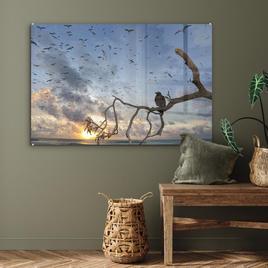 Peinture sur Verre - Vogel sur Branche - 120x80 cm - Peintures sur Verre Peintures - Photo sur Glas