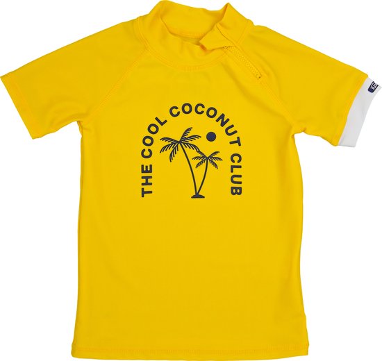 JUJA - UV-Zwemshirt met korte mouwen voor kinderen - UPF50+ - Cool Coconut - Sunny geel - maat 98-104cm