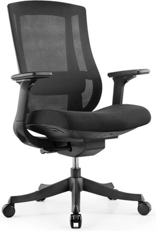 Yaker ergonomische bureaustoel (NIEUW) - ergonomische bureaustoel, goed instelbaar - zwart mesh - rugsteun - ergonomisch