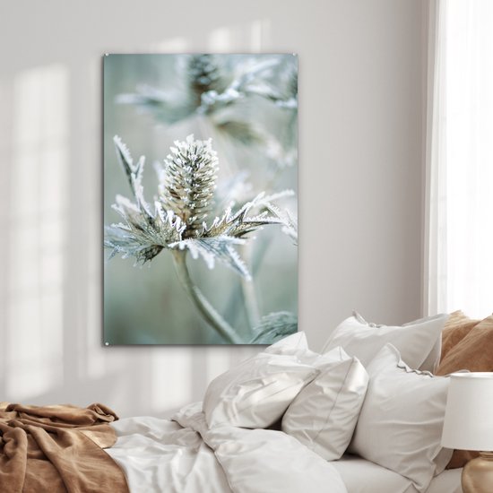 MuchoWow® Peinture sur verre 80x120 cm - Peinture sur verre acrylique - Bloem - Vert - Glace - Photo sur verre - Peintures