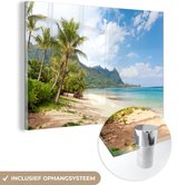 MuchoWow® Glasschilderij 120x80 cm - Schilderij acrylglas - Kauai op een zonnige dag - Foto op glas - Schilderijen