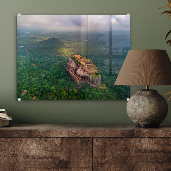 Peinture sur Verre - Vue sur le Rocher de Sigiriya au Sri Lanka - 40x30 cm - Peintures sur Verre Peintures - Photo sur Glas