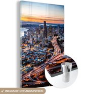 MuchoWow® Glasschilderij 60x90 cm - Schilderij acrylglas - Seattle - Washington - Amerika - Foto op glas - Schilderijen