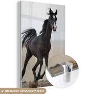 MuchoWow® Glasschilderij 60x90 cm - Schilderij acrylglas - Paarden - Arabier - Pastel - Foto op glas - Schilderijen