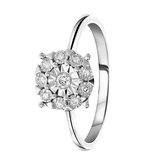 14 Karaat witgouden ring met 10 diamanten 0,10ct