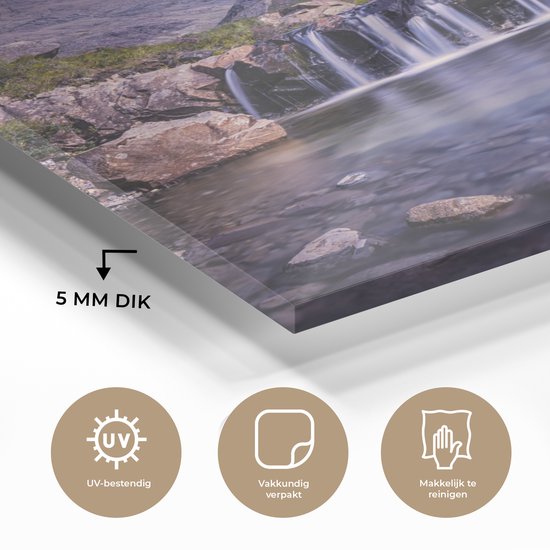 Art sur Verre - Royaume-Uni - Cascade - Lac - 90x90 cm - Peintures sur Verre Peintures - Photo sur Glas