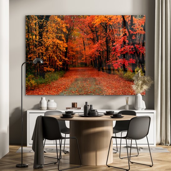 Peinture sur verre - Automne - Forêt - Feuilles - 180x120 cm - Peintures Plexiglas