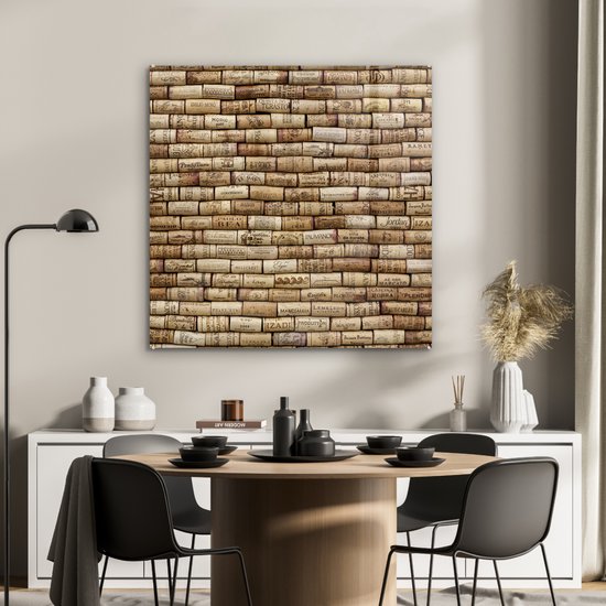 Peinture sur verre MuchoWow® - Bouchons en rangée - 90x90 cm - Peintures sur verre acrylique - Photo sur Glas
