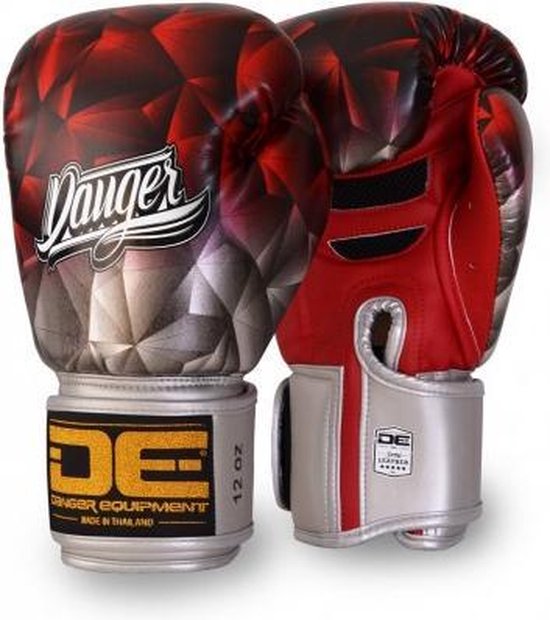 Danger Boxing Glove Fantasy Leather Red Rood 16 oz.