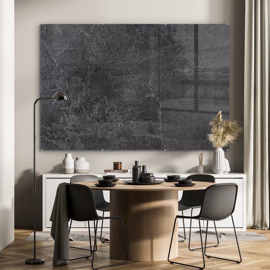MuchoWow® Peinture sur verre 150x100 cm - Peinture sur verre acrylique - Ardoise - Béton - Natuursteen - Grijs - Industriel - Photo sur verre - Peintures
