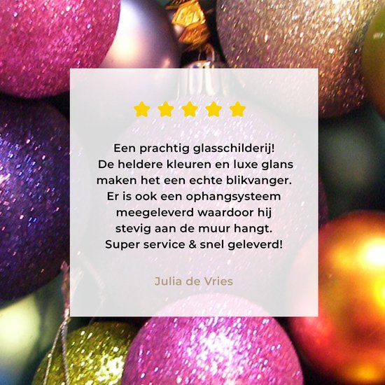 Peinture sur Verre - Gros Plan de Boules de Noël Colorées - 40x30 cm - Peintures sur Verre Peintures - Photo sur Glas