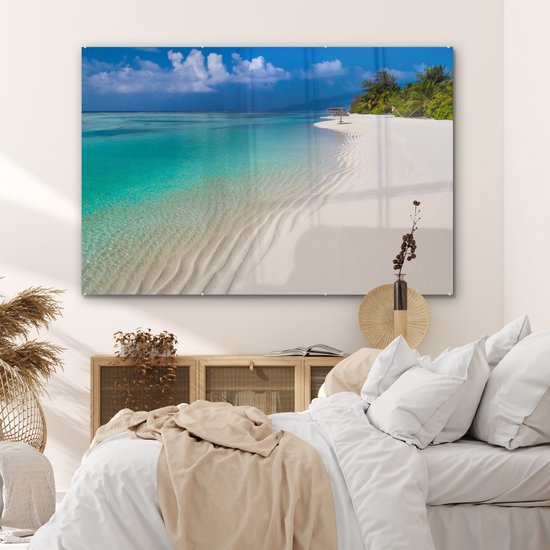 MuchoWow® Peinture sur verre 180x120 cm - Peinture sur verre - Mer - Plage - Été - Photo sur verre acrylique - Peintures