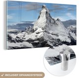 MuchoWow® Peinture sur Verre - Nuages sur le Cervin en Suisse - 120x60 cm - Peintures sur Verre Peintures - Photo sur Glas