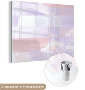 MuchoWow® Glasschilderij 40x30 cm - Schilderij acrylglas - Pastel - Verf - Design - Foto op glas - Schilderijen