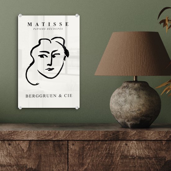 MuchoWow® Peinture sur verre 20x30 cm - Peinture sur verre acrylique - Abstrait - Femme - Henri Matisse - Maîtres anciens - Photo sur verre - Peintures
