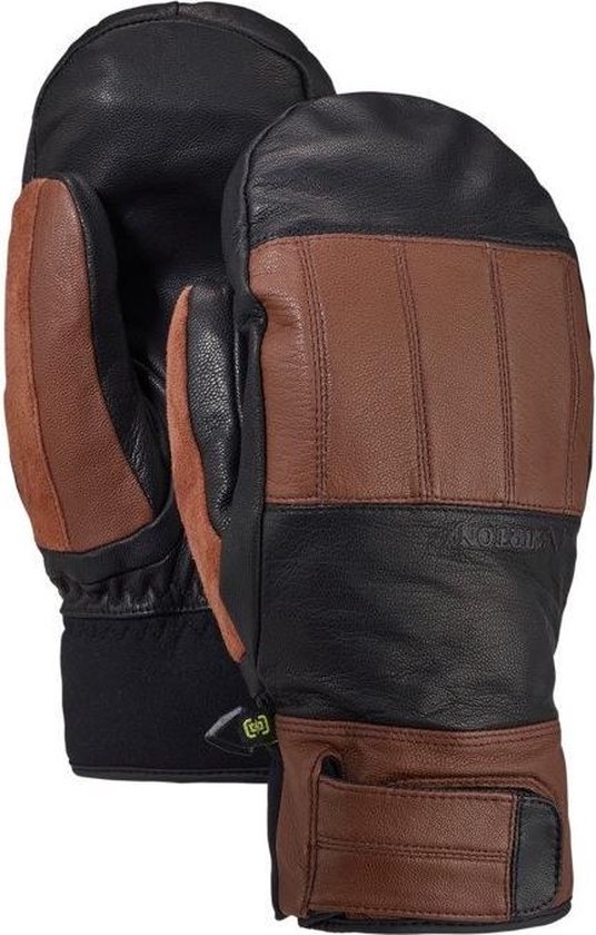 Burton Gondy GoreTex leren wanten medium brown / true black