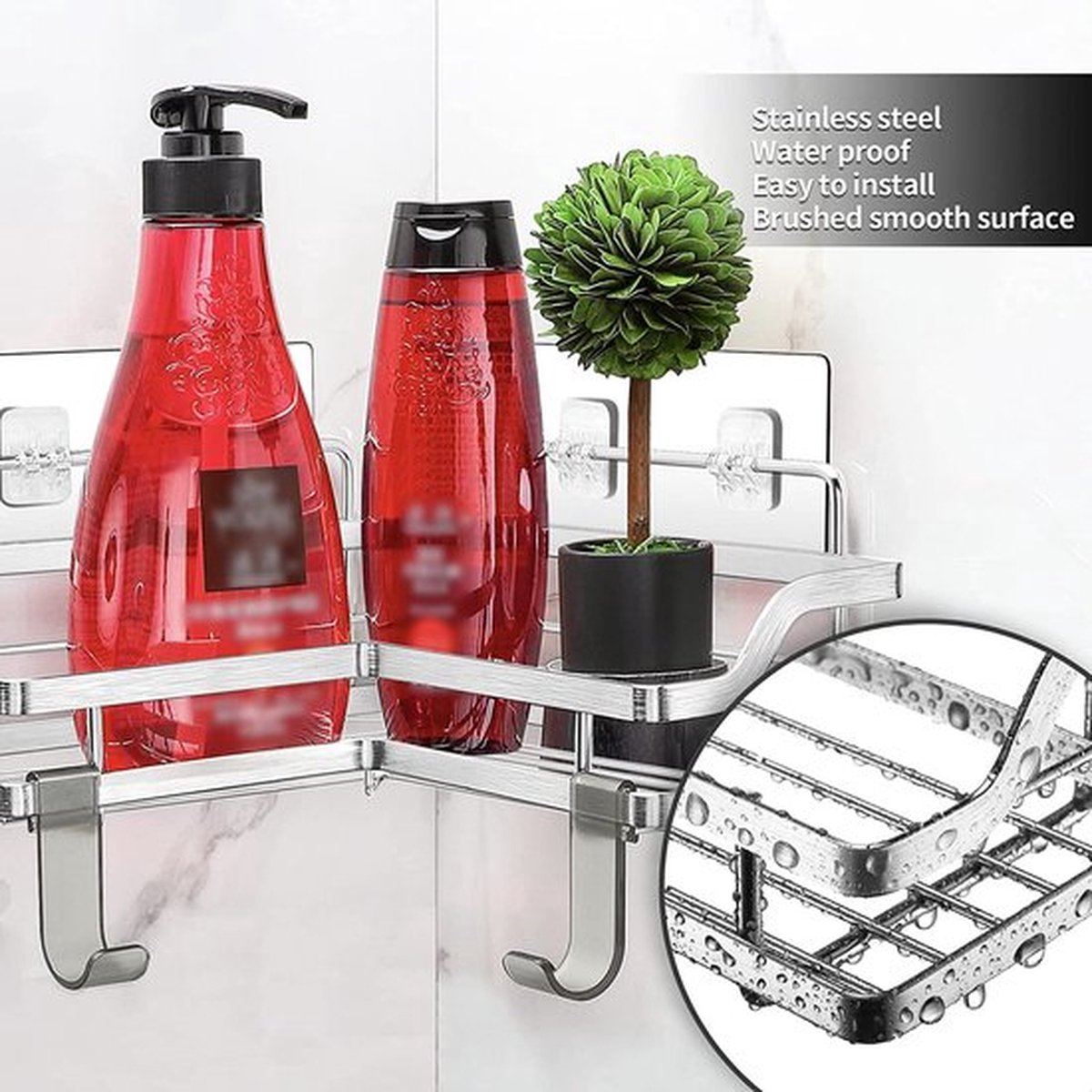 OETAMS Etagère Douche Lot de 2, Etagere Douche sans Perçage, Rangement  Douche, Inoxydable Etagere Murale Douche, Adhesive Porte shampooing Noir :  : Cuisine et Maison