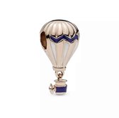 Beroep - Sport en Hobby - Zilveren bedels - Bedel Luchtballon Rosé | 925 Sterling Zilver - Geschikt voor alle merken - Met 925 Zilver Certificaat - In Leuke Cadeauverpakking - Moed