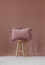 Moi Mili Velvet Kussen Met Franje 40x60cm Light Pink