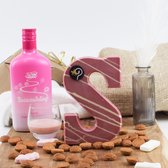 Chocoladeletter Boswandeling Pink S - Ruby - 200 gram - Ambachtelijk handgemaakt