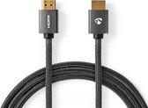 High Speed ​​HDMI™-Kabel met Ethernet | HDMI™ Connector | HDMI™ Connector | 4K@60Hz | 18 Gbps | 2.00 m | Rond | Katoen | Grijs / Gunmetal | Cover Window Box