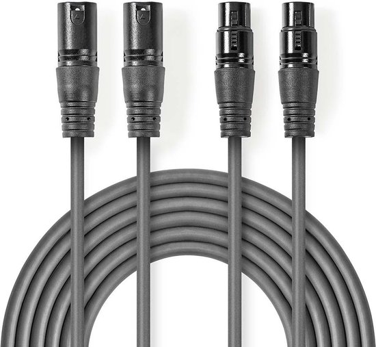 Nedis Gebalanceerde Audiokabel - 2x XLR 3-Pins Male - 2x XLR 3-Pins Female  -... | bol.com