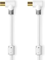 Nedis Coaxkabel - IEC (Coax) Male - IEC (Coax) Female - Verguld - 100 dB - 75 Ohm - Dubbel Afgeschermd - 3.00 m - Rond - PVC - Wit - Doos
