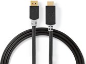 Nedis DisplayPort-Kabel | DisplayPort Male | HDMI™ Connector | 4K@60Hz | Verguld | 2.00 m | Rond | PVC | Antraciet | Polybag