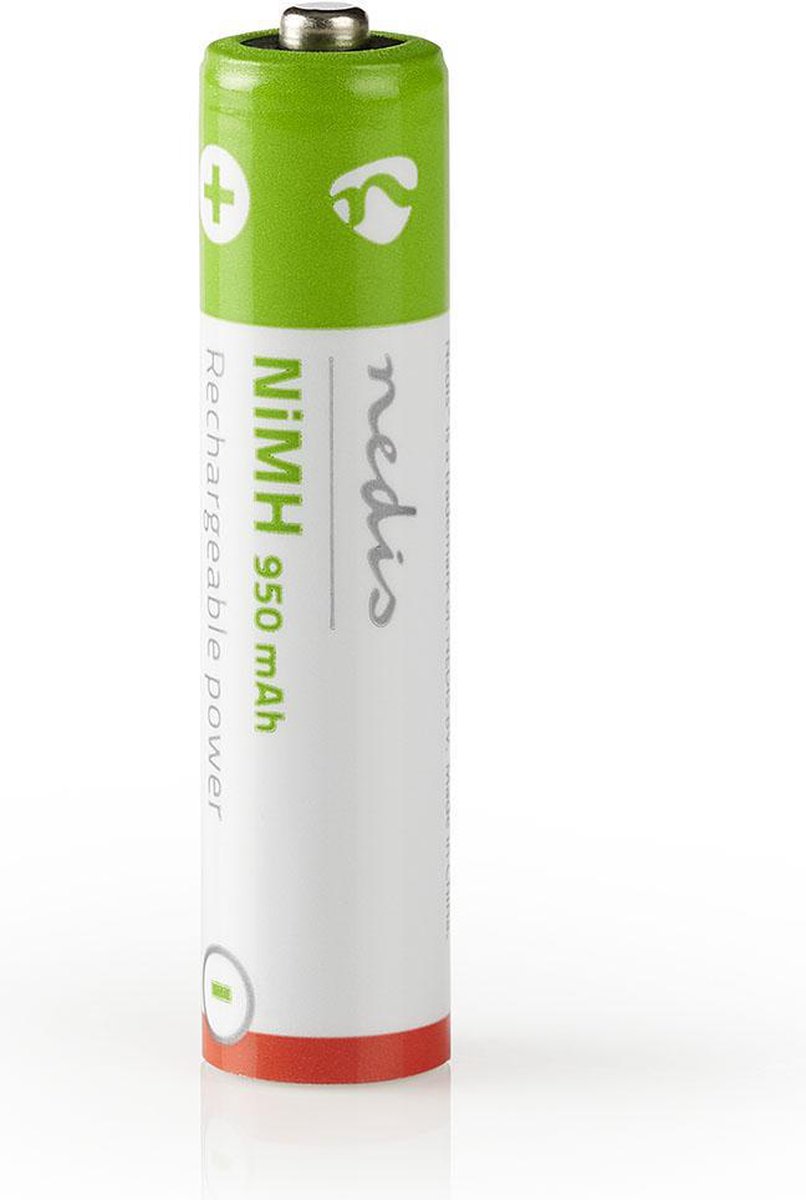 Nedis Oplaadbare NiMH-Batterij AAA | 1.2 V DC | 950 mAh | Voorgeladen | 4-Blister