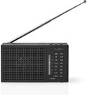 Nedis FM-Radio - Draagbaar Model - AM / FM - Batterij Gevoed - Analoog - 1.5 W - Zwart-Wit Scherm - Koptelefoonoutput - Zwart