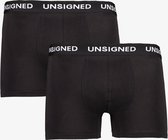 Unsigned heren boxershorts 2-pack - Zwart - Maat L