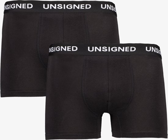 Unsigned heren boxershorts 2-pack - Zwart