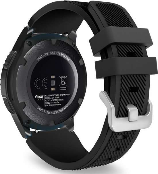 Strap-it Smartwatch bandje 22mm - siliconen bandje geschikt voor Samsung Galaxy Watch 46mm /  Gear S3 Classic & Frontier / Galaxy Watch 3 45mm - Garmin Vivoactive 4 /  Venu 2 -  Huawei Watch GT2 46mm - Amazfit GTR 2 / 2e 47mm - zwart - Zwart
