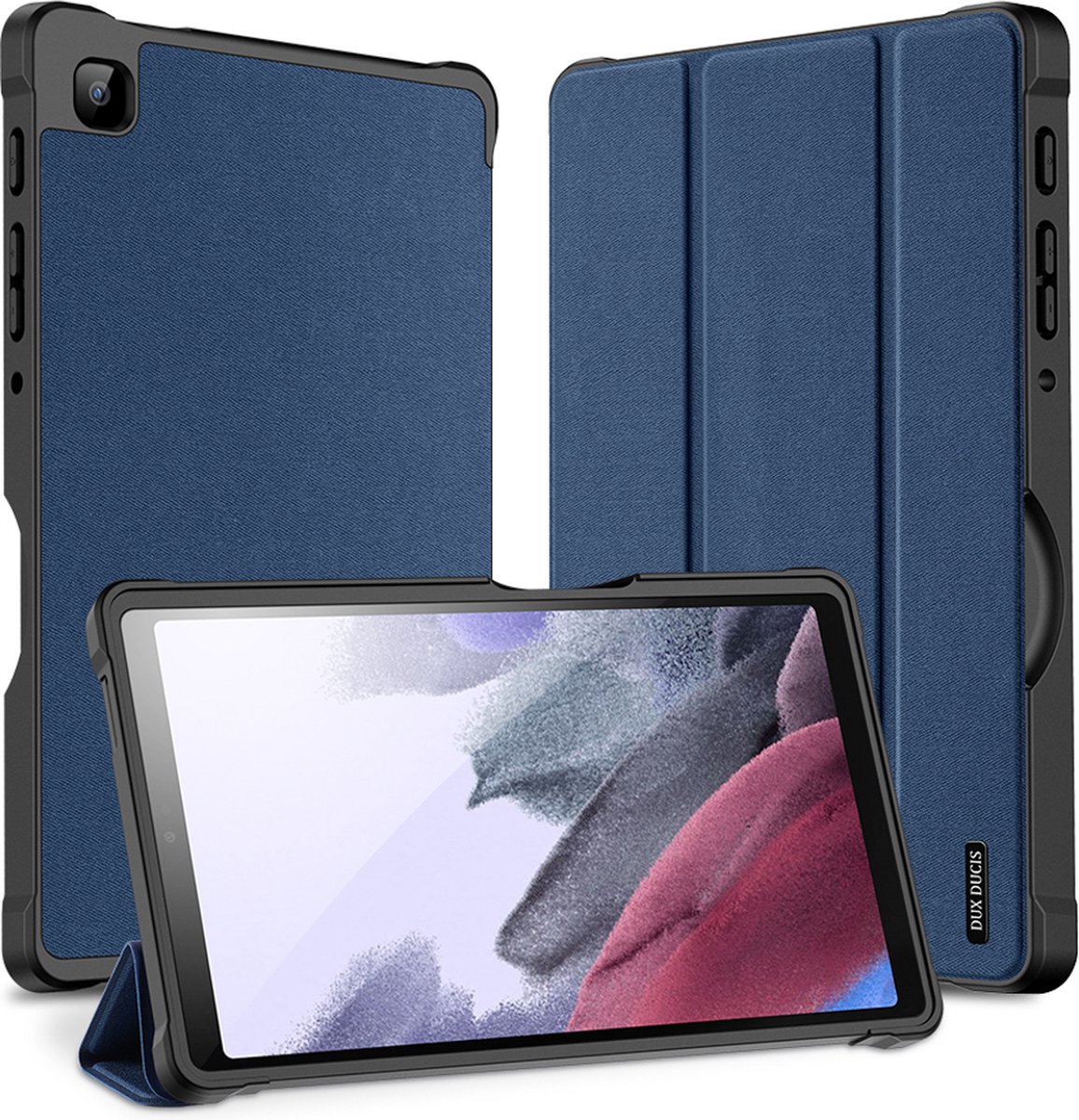 Dux Ducis Tablet Hoes Geschikt voor Samsung Galaxy Tab A7 Lite - Dux Ducis Domo Bookcase - Donkerblauw /Donkerblauw