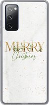 Geschikt voor Samsung Galaxy S20 FE hoesje - Kerst - Quotes - Merry Christmas - Spreuken - Goud - Siliconen Telefoonhoesje