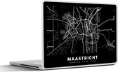 Laptop sticker - 10.1 inch - Kaart - Maastricht - Zwart - 25x18cm - Laptopstickers - Laptop skin - Cover