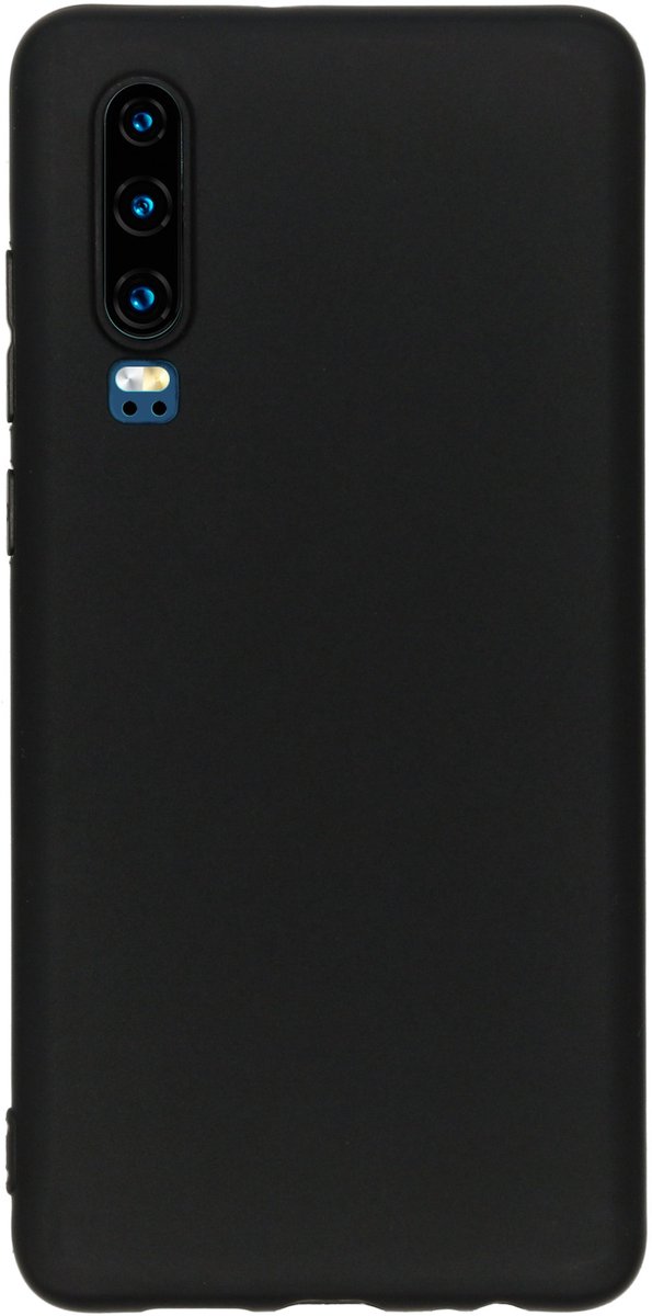 Hoesje Siliconen Geschikt voor Huawei P30 - Color Backcover - Zwart