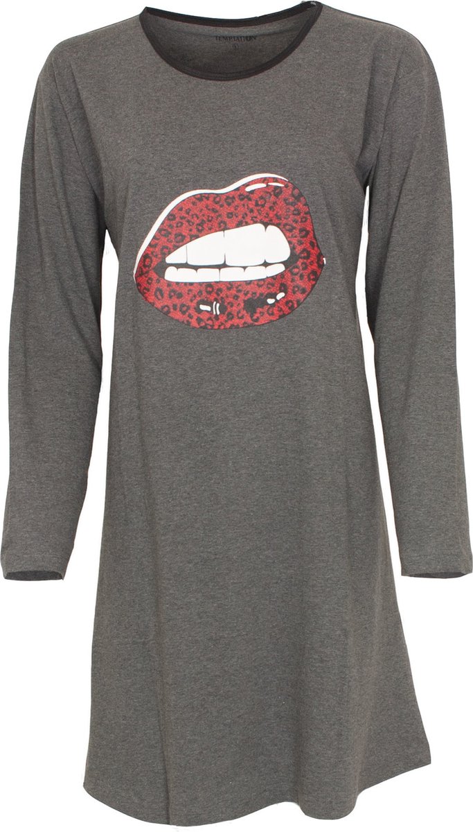 Temptation Tempation Dames Nachthemd - Bigshirt - Grijs