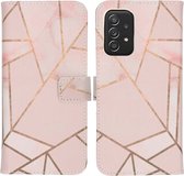 iMoshion Design Softcase Book Case Samsung Galaxy A52(s) (5G/4G) hoesje - Pink Graphic
