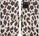 iMoshion Design Softcase Book Case Samsung Galaxy A12 hoesje - Golden Leopard