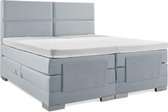 Boxspring Elektrische  Plint 140x200 Compleet Blauw 4 Vlaks