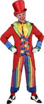 Magic By Freddy's - Clown & Nar Kostuum - Dol Dwaas Regenboog Circus Kostuum Man - rood,multicolor - XXL - Carnavalskleding - Verkleedkleding