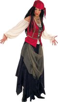 Limit - Piraat & Viking Kostuum - Ontembare Piraat Middellandse Zee - Vrouw - Rood, Zwart - Maat 50 - Carnavalskleding - Verkleedkleding