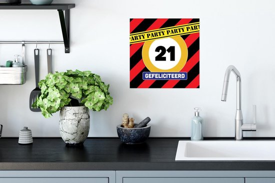 Affiche Anniversaire - Anniversaire - 21 ans - 30x30 cm