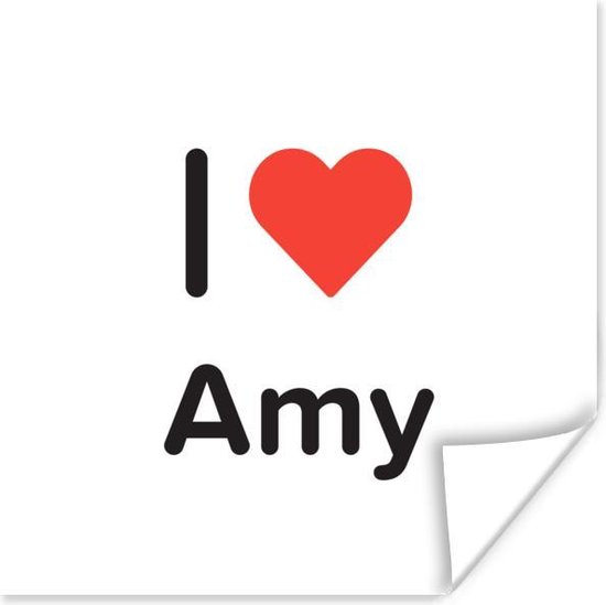 Poster I love - Amy - Meisje - 30x30 cm
