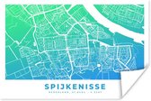 Poster Stadskaart - Spijkenisse - Blauw - Nederland - 90x60 cm - Plattegrond