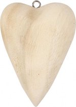 hart van gemengd hout 11,5 x 8,5 x 3 cm