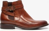 Hush Puppies leren dames enkellaarsjes - Cognac - Maat 38